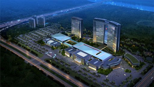 巢湖第一人民医院体检中心夜景鸟瞰图